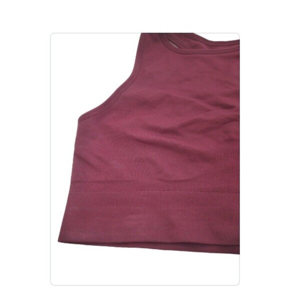 Knix Your High Neck Seamless Sports Bra Dark Cherry Size Large Pullover - Picture 2 of 7